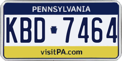 PA license plate KBD7464