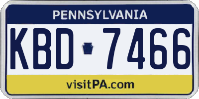 PA license plate KBD7466