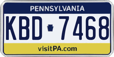 PA license plate KBD7468