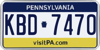 PA license plate KBD7470