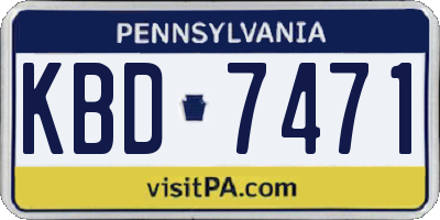 PA license plate KBD7471