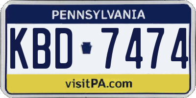 PA license plate KBD7474