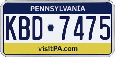 PA license plate KBD7475
