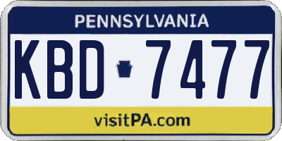 PA license plate KBD7477