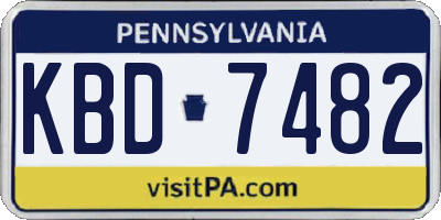 PA license plate KBD7482