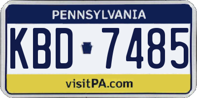 PA license plate KBD7485
