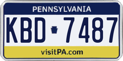 PA license plate KBD7487