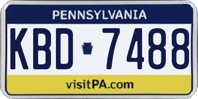 PA license plate KBD7488