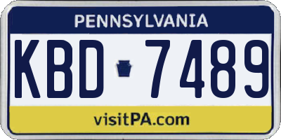 PA license plate KBD7489