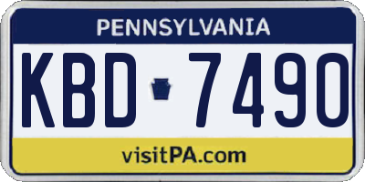 PA license plate KBD7490