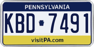 PA license plate KBD7491