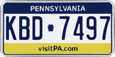 PA license plate KBD7497