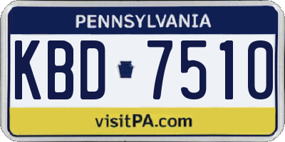 PA license plate KBD7510