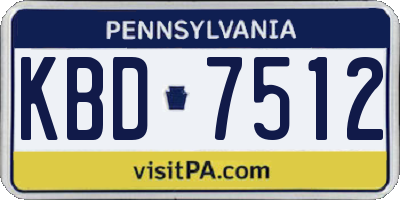 PA license plate KBD7512