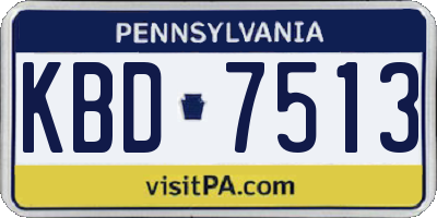 PA license plate KBD7513