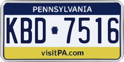 PA license plate KBD7516