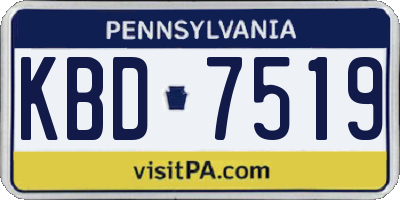 PA license plate KBD7519
