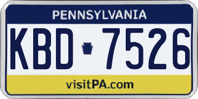 PA license plate KBD7526