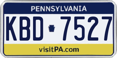 PA license plate KBD7527