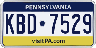 PA license plate KBD7529