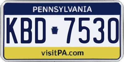 PA license plate KBD7530