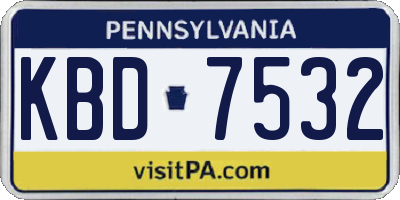 PA license plate KBD7532