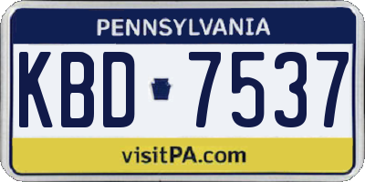 PA license plate KBD7537