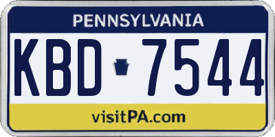 PA license plate KBD7544