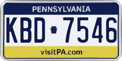 PA license plate KBD7546
