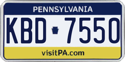 PA license plate KBD7550