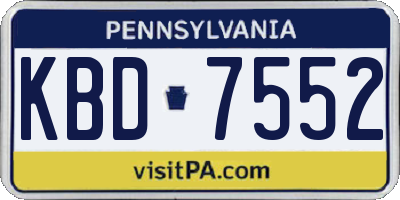 PA license plate KBD7552