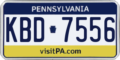 PA license plate KBD7556