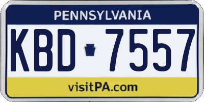 PA license plate KBD7557