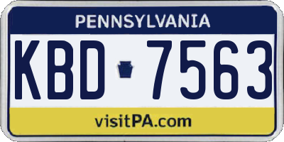 PA license plate KBD7563