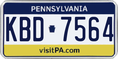 PA license plate KBD7564
