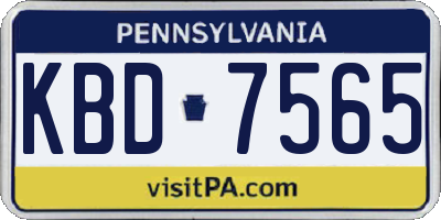 PA license plate KBD7565