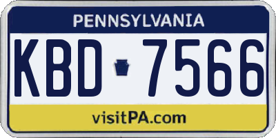 PA license plate KBD7566