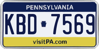 PA license plate KBD7569