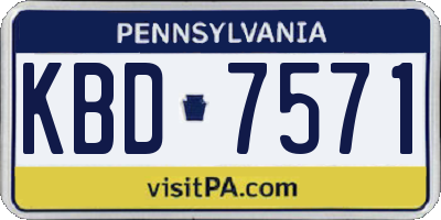 PA license plate KBD7571