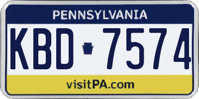 PA license plate KBD7574