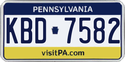 PA license plate KBD7582