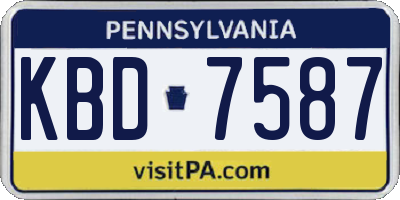 PA license plate KBD7587
