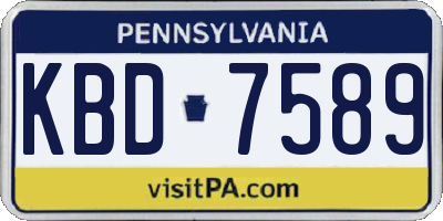PA license plate KBD7589