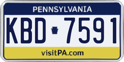 PA license plate KBD7591