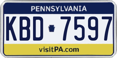 PA license plate KBD7597