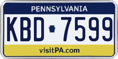 PA license plate KBD7599