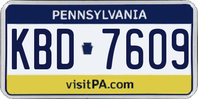 PA license plate KBD7609