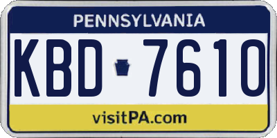PA license plate KBD7610