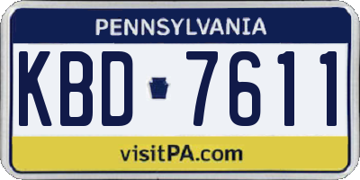 PA license plate KBD7611