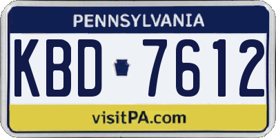 PA license plate KBD7612